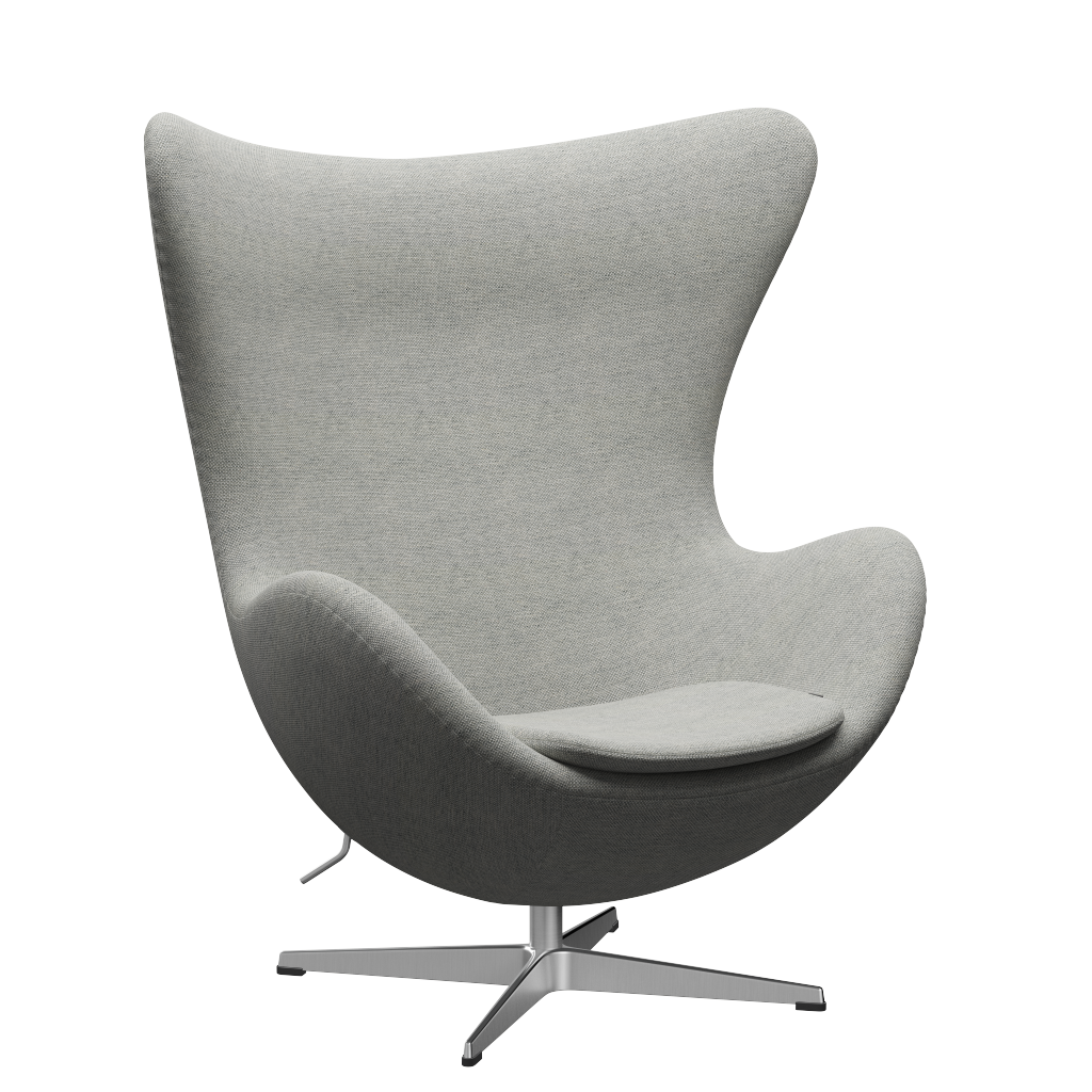 3316 Ægget loungestol, stel i børstet aluminium af Arne Jacobsen - Hallingdal - 110 White/Grey - Jacobsen Plus