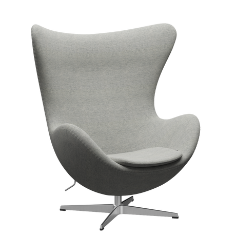 3316 Ægget loungestol, stel i børstet aluminium af Arne Jacobsen - Hallingdal - 110 White/Grey - Jacobsen Plus