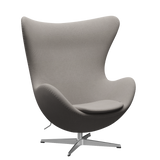 3316 Ægget loungestol, stel i børstet aluminium af Arne Jacobsen - Hallingdal - 113 Light Grey - Jacobsen Plus