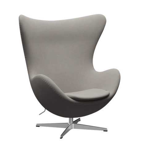 3316 Ægget loungestol, stel i børstet aluminium af Arne Jacobsen - Hallingdal - 113 Light Grey - Jacobsen Plus