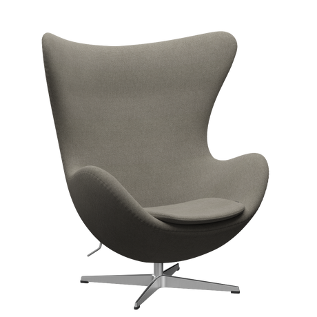 3316 Ægget loungestol, stel i børstet aluminium af Arne Jacobsen - Hallingdal - 123 Beige - Jacobsen Plus
