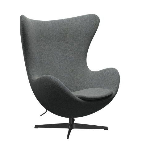 3316 Ægget loungestol, stel i sort af Arne Jacobsen - Hallingdal - 126 White/Brown - Jacobsen Plus