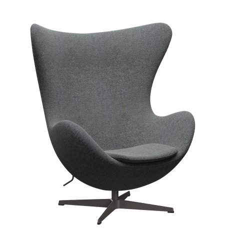 3316 Ægget loungestol, stel i warm graphite af Arne Jacobsen - Hallingdal - 126 White/Brown - Jacobsen Plus