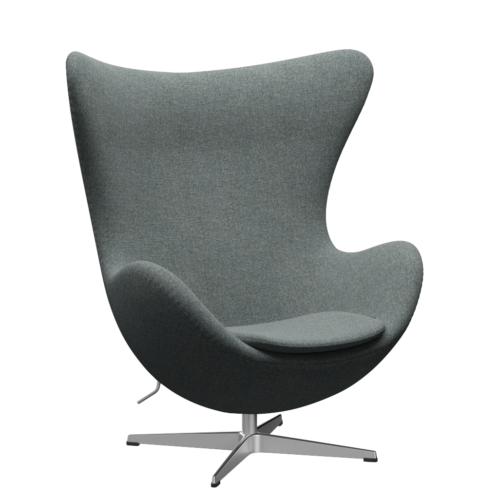 3316 Ægget loungestol, stel i børstet aluminium af Arne Jacobsen - Hallingdal - 130 Grey - Jacobsen Plus