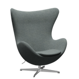 3316 Ægget loungestol, stel i børstet aluminium af Arne Jacobsen - Hallingdal - 130 Grey - Jacobsen Plus