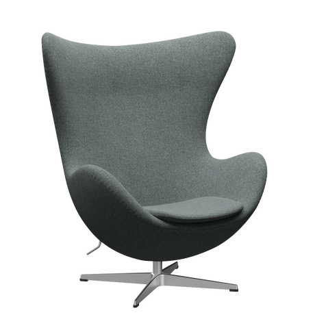 3316 Ægget loungestol, stel i børstet aluminium af Arne Jacobsen - Hallingdal - 130 Grey - Jacobsen Plus