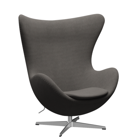 3316 Ægget loungestol, stel i børstet aluminium af Arne Jacobsen - Hallingdal - 143 Grey/Dark - Jacobsen Plus