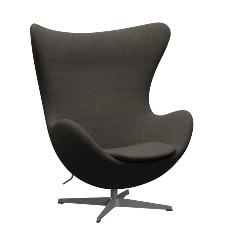 3316 Ægget loungestol, stel i silver grey af Arne Jacobsen - Hallingdal - 153 Light Charcoal - Jacobsen Plus