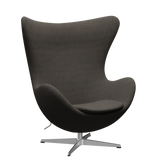 3316 Ægget loungestol, stel i børstet aluminium af Arne Jacobsen - Hallingdal - 153 Light Charcoal - Jacobsen Plus