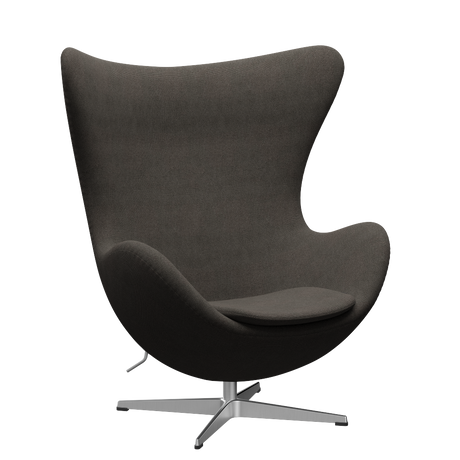3316 Ægget loungestol, stel i børstet aluminium af Arne Jacobsen - Hallingdal - 153 Light Charcoal - Jacobsen Plus