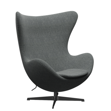 3316 Ægget loungestol, stel i sort af Arne Jacobsen - Hallingdal - 166 White Black - Jacobsen Plus