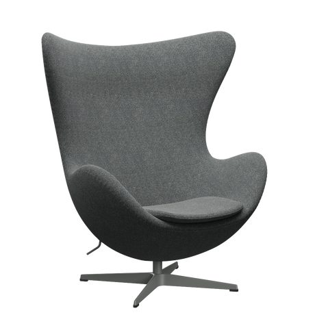 3316 Ægget loungestol, stel i silver grey af Arne Jacobsen - Hallingdal - 166 White Black - Jacobsen Plus