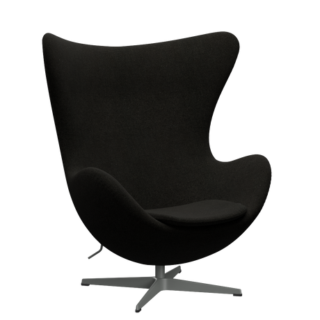 3316 Ægget loungestol, stel i silver grey af Arne Jacobsen - Hallingdal - 173 Black/Grey - Jacobsen Plus