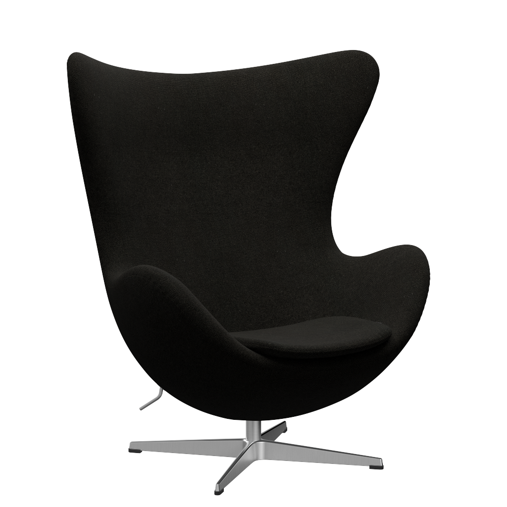 3316 Ægget loungestol, stel i børstet aluminium af Arne Jacobsen - Hallingdal - 173 Black/Grey - Jacobsen Plus