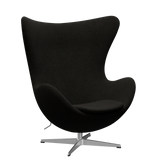 3316 Ægget loungestol, stel i børstet aluminium af Arne Jacobsen - Hallingdal - 173 Black/Grey - Jacobsen Plus