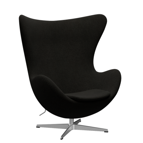 3316 Ægget loungestol, stel i børstet aluminium af Arne Jacobsen - Hallingdal - 173 Black/Grey - Jacobsen Plus