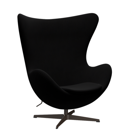 3316 Ægget loungestol, stel i brown bronze af Arne Jacobsen - Hallingdal - 190 Black - Jacobsen Plus