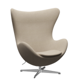 3316 Ægget loungestol, stel i børstet aluminium af Arne Jacobsen - Hallingdal - 200 Sand - Jacobsen Plus