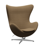 3316 Ægget loungestol, stel i børstet aluminium af Arne Jacobsen - Hallingdal - 224 Light Brown - Jacobsen Plus