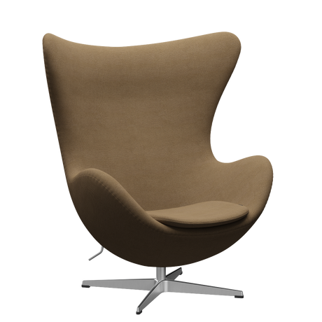 3316 Ægget loungestol, stel i børstet aluminium af Arne Jacobsen - Hallingdal - 224 Light Brown - Jacobsen Plus