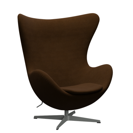 3316 Ægget loungestol, stel i silver grey af Arne Jacobsen - Hallingdal - 350 Brown - Jacobsen Plus