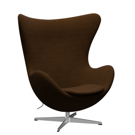 3316 Ægget loungestol, stel i børstet aluminium af Arne Jacobsen - Hallingdal - 350 Brown - Jacobsen Plus
