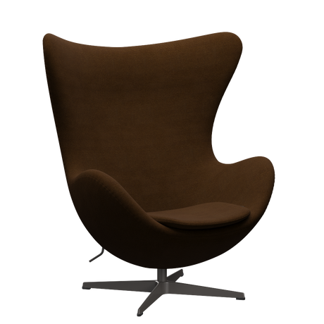 3316 Ægget loungestol, stel i warm graphite af Arne Jacobsen - Hallingdal - 350 Brown - Jacobsen Plus