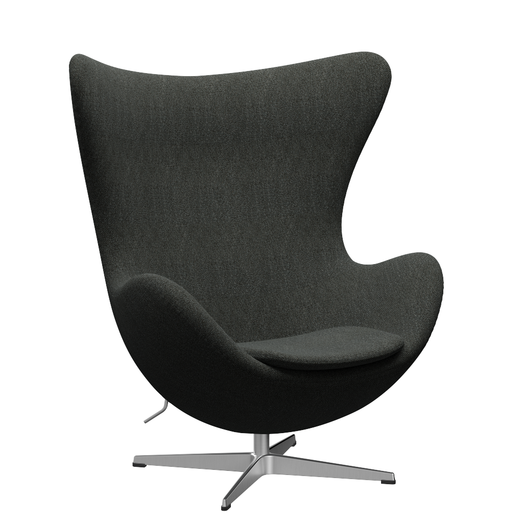 3316 Ægget loungestol, stel i børstet aluminium af Arne Jacobsen - Hallingdal - 368 Black/Grey - Jacobsen Plus