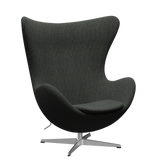 3316 Ægget loungestol, stel i børstet aluminium af Arne Jacobsen - Hallingdal - 368 Black/Grey - Jacobsen Plus