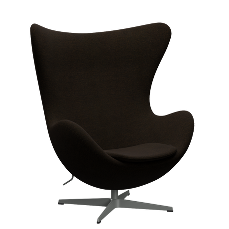 3316 Ægget loungestol, stel i silver grey af Arne Jacobsen - Hallingdal - 370 Black/Brown - Jacobsen Plus