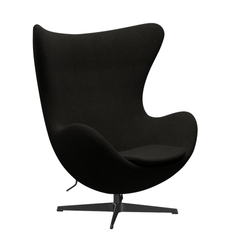 3316 Ægget loungestol, stel i sort af Arne Jacobsen - Hallingdal - 376 Brown/Dark Grey - Jacobsen Plus