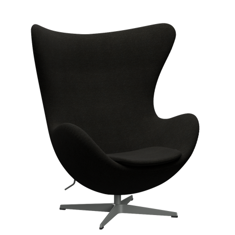 3316 Ægget loungestol, stel i silver grey af Arne Jacobsen - Hallingdal - 376 Brown/Dark Grey - Jacobsen Plus