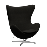 3316 Ægget loungestol, stel i børstet aluminium af Arne Jacobsen - Hallingdal - 376 Brown/Dark Grey - Jacobsen Plus