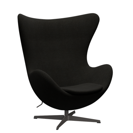 3316 Ægget loungestol, stel i warm graphite af Arne Jacobsen - Hallingdal - 376 Brown/Dark Grey - Jacobsen Plus
