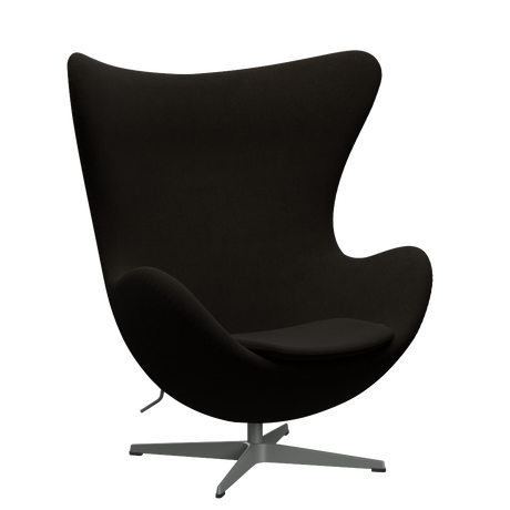 3316 Ægget loungestol, stel i silver grey af Arne Jacobsen - Hallingdal - 390 Dark Brown - Jacobsen Plus