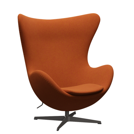 3316 Ægget loungestol, stel i warm graphite af Arne Jacobsen - Hallingdal - 526 Red/Curry - Jacobsen Plus