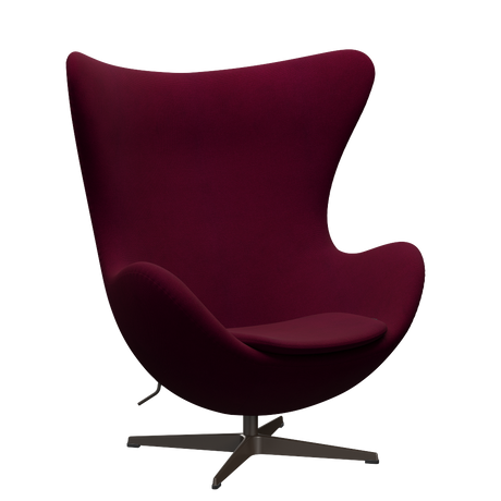 3316 Ægget loungestol, stel i brown bronze af Arne Jacobsen - Hallingdal - 563 Dark Rose - Jacobsen Plus
