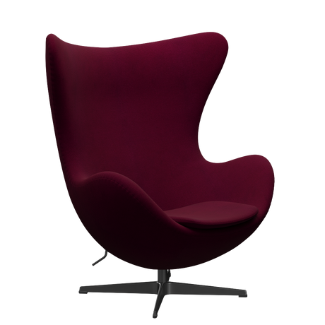 3316 Ægget loungestol, stel i sort af Arne Jacobsen - Hallingdal - 563 Dark Rose - Jacobsen Plus