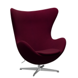 3316 Ægget loungestol, stel i børstet aluminium af Arne Jacobsen - Hallingdal - 563 Dark Rose - Jacobsen Plus