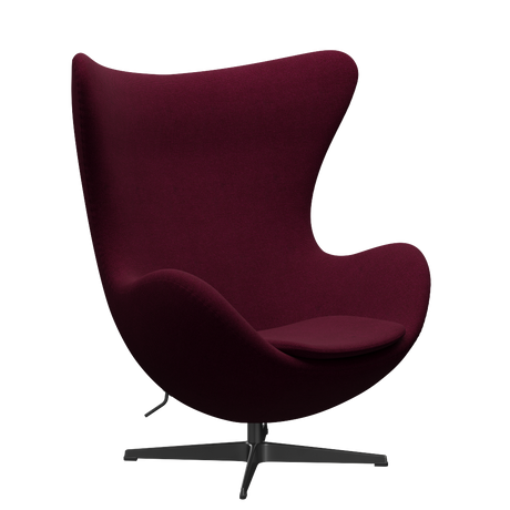 3316 Ægget loungestol, stel i sort af Arne Jacobsen - Hallingdal - 573 Wine Red/Purple - Jacobsen Plus