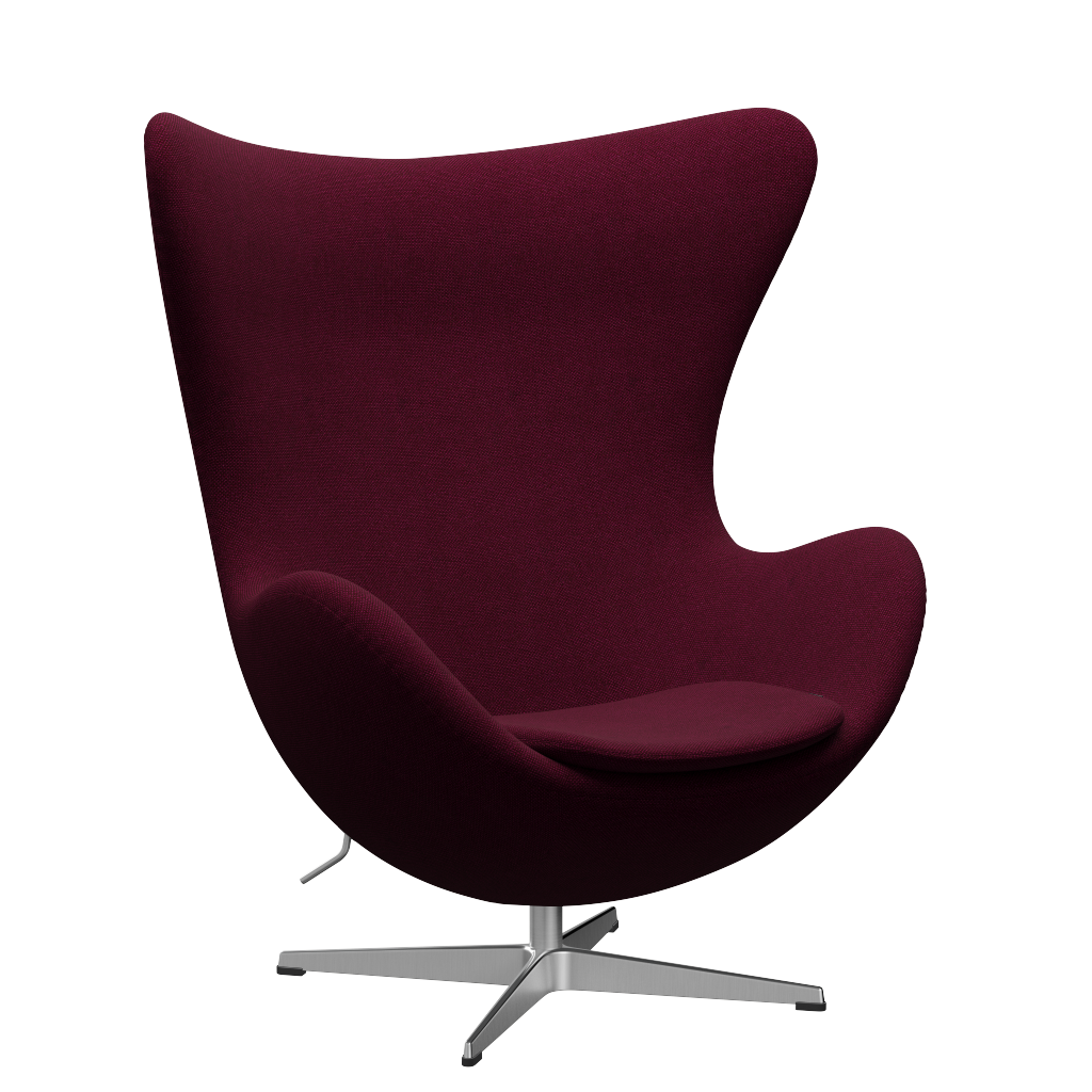 3316 Ægget loungestol, stel i børstet aluminium af Arne Jacobsen - Hallingdal - 573 Wine Red/Purple - Jacobsen Plus