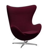 3316 Ægget loungestol, stel i børstet aluminium af Arne Jacobsen - Hallingdal - 573 Wine Red/Purple - Jacobsen Plus