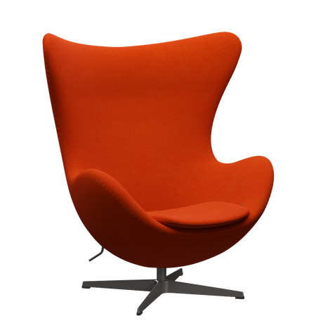 3316 Ægget loungestol, stel i warm graphite af Arne Jacobsen - Hallingdal - 590 Red/Orange - Jacobsen Plus