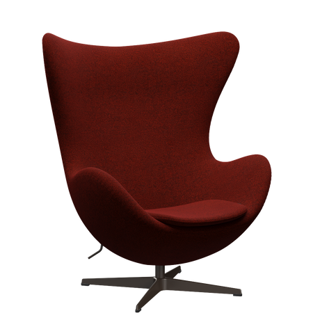 3316 Ægget loungestol, stel i brown bronze af Arne Jacobsen - Hallingdal - 596 Red/Black - Jacobsen Plus