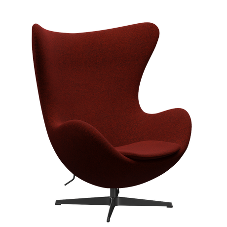 3316 Ægget loungestol, stel i sort af Arne Jacobsen - Hallingdal - 596 Red/Black - Jacobsen Plus