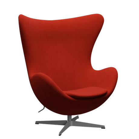 3316 Ægget loungestol, stel i silver grey af Arne Jacobsen - Hallingdal - 600 Orange - Jacobsen Plus