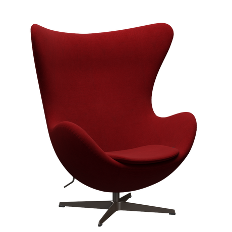 3316 Ægget loungestol, stel i brown bronze af Arne Jacobsen - Hallingdal - 657 Red - Jacobsen Plus