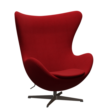 3316 Ægget loungestol, stel i brown bronze af Arne Jacobsen - Hallingdal - 674 Classic Red - Jacobsen Plus