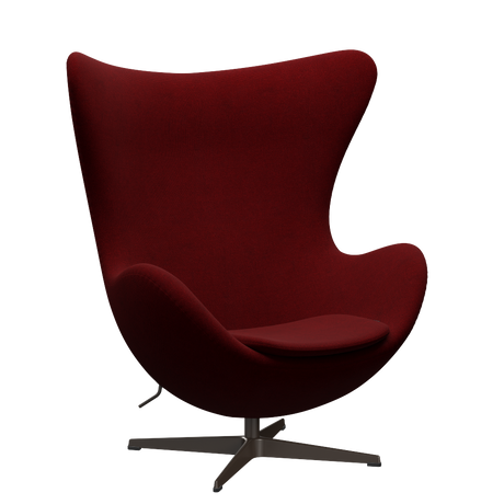 3316 Ægget loungestol, stel i brown bronze af Arne Jacobsen - Hallingdal - 687 Dark Red - Jacobsen Plus