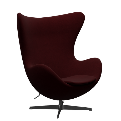 3316 Ægget loungestol, stel i sort af Arne Jacobsen - Hallingdal - 694 Wine Red - Jacobsen Plus